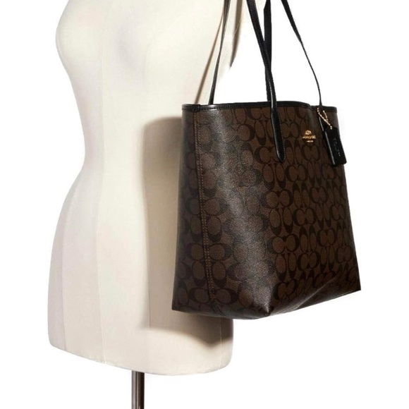 Coach shoulder Tote signature city brown and black 5696 - Picture 5 of 12